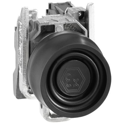   SCHNEIDER XB4BPS21EX ATEX D nyomógomb, fém, 1NO, fekete, színes védőspkával