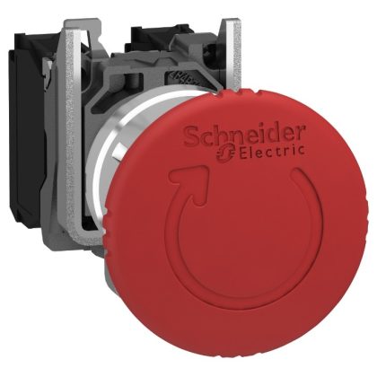 SCHNEIDER XB4BS8444S47 Vészgomb D:40mm fém Piros, Trigger