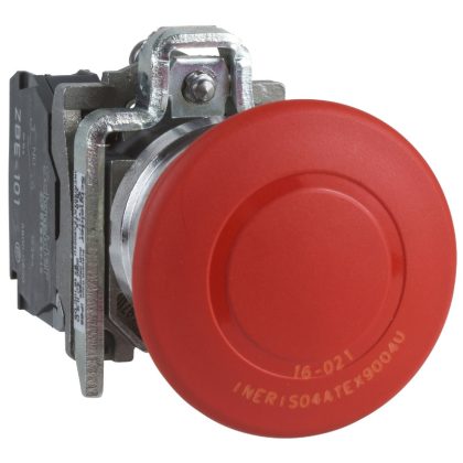   SCHNEIDER XB4BT845EX ATEX D gombafejű vészkioldó 40mm, fém, 1NO+1NC, piros, húzásra oldó