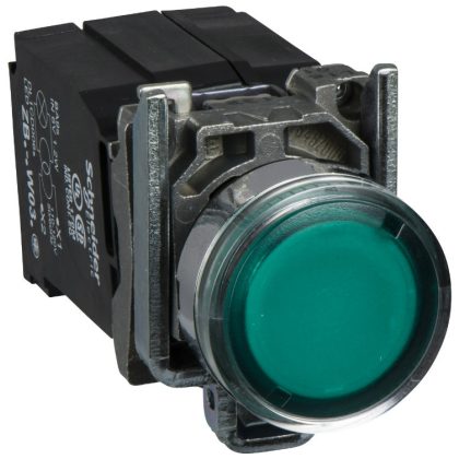 SCHNEIDER XB4BW3345 Világító nyomógomb +transzformátor zöld
