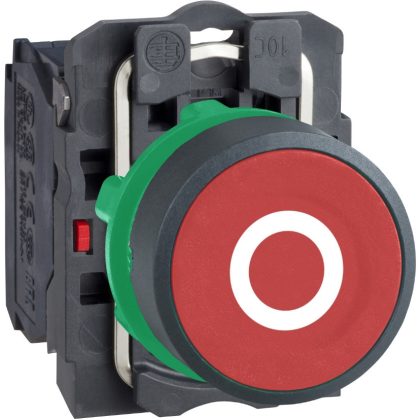 SCHNEIDER XB5AA4322 Komplett nyomógomb, piros, "O" jellel