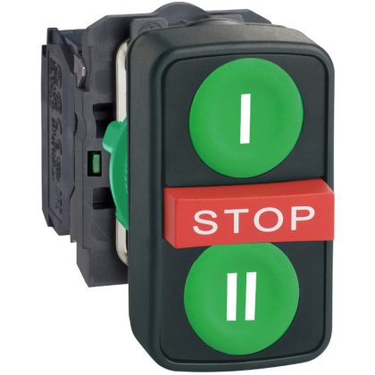 SCHNEIDER XB5AA731327 Dupla fejű nyomógomb, komplett