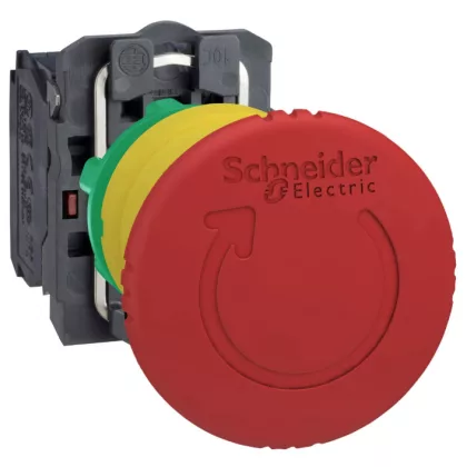 SCHNEIDER XB5AS8445 Komplett vészgomb, forgatós TR 1NO 1NC