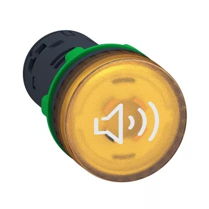 SCHNEIDER XB5KS2M8 Harmony komplett műanyag berregő, Ø22, folyamatos/váltakozó, sárga 230VAC/DC