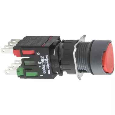 SCHNEIDER XB6AA45B Komplett nyomógomb, piros