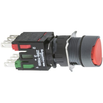 SCHNEIDER XB6AA45B Komplett nyomógomb, piros