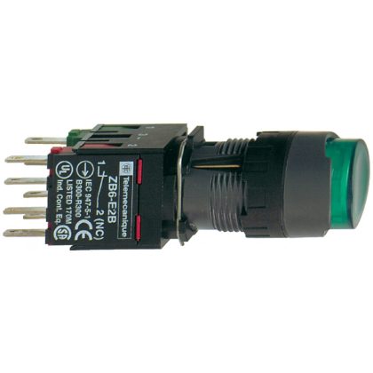 SCHNEIDER XB6AE3B1B Komplett világító nyomógomb, zöld