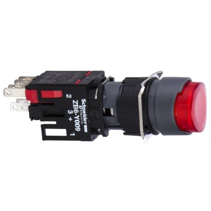 SCHNEIDER XB6AE4B2B Komplett világító nyomógomb, piros