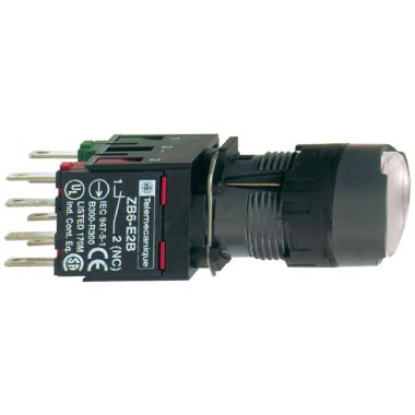 SCHNEIDER XB6AF1B5B Világító nyomógomb, kerek fehér N/O+N/C