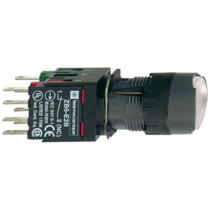 SCHNEIDER XB6AF1B5B Világító nyomógomb, kerek fehér N/O+N/C