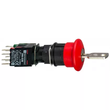 SCHNEIDER XB6AS9349B Kulcsos vészgombfej átm:40mm