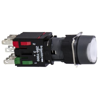 SCHNEIDER XB6AW1B5B Komplett világító nyomógomb, fehér SCHNEIDER XB6AW1B5B Komplett világító nyomógomb, fehér