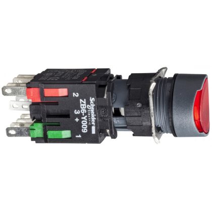 SCHNEIDER XB6AW4B2B Komplett világító nyomógomb, piros