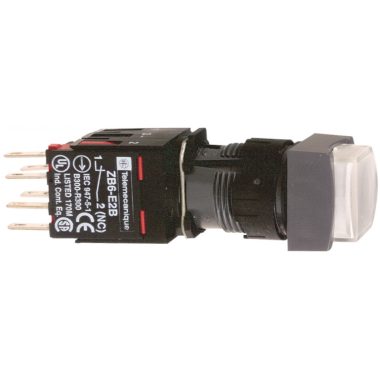 SCHNEIDER XB6CE1B5B Világító nyomógomb, négyz. fehér N/O+N/C