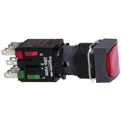   SCHNEIDER XB6CW4B2B Világító nyomógomb, szögletes, piros