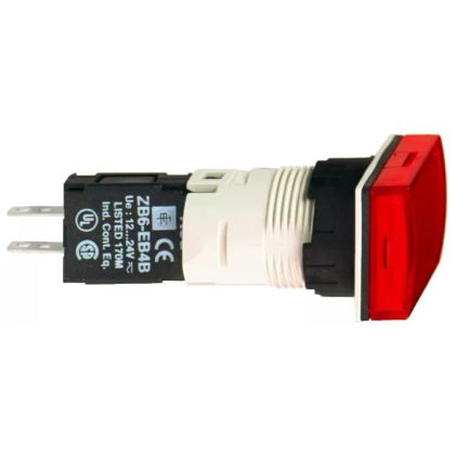 SCHNEIDER XB6DV4BB Komplett jelzőlámpa, szögletes, piros