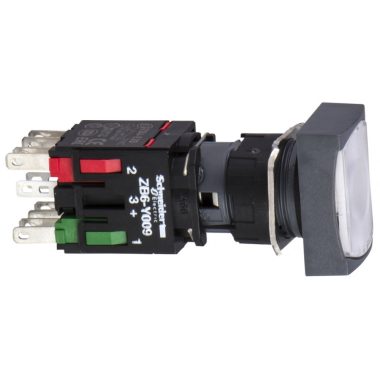 SCHNEIDER XB6DW1B1B Világító nyomógomb, szögletes, fehér