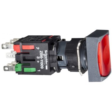 SCHNEIDER XB6DW4B5B Világító nyomógomb, téglalap piros N/O+N/C