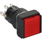 SCHNEIDER XB6ECF4B2P Harmony XB6 Ø16 komplett világító nyomógomb, piros, négyszögletes, 2NO NC