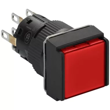 SCHNEIDER XB6ECF4B2P Harmony XB6 Ø16 komplett világító nyomógomb, piros, négyszögletes, 2NO NC