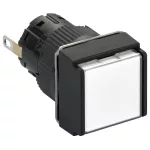 SCHNEIDER XB6ECV1BP négyzetes jelzőlámpa Ø 16 - IP 65 - fehér - LED - 24 V - csatlakozó
