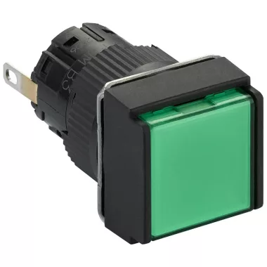 SCHNEIDER XB6ECV3BP négyzetes jelzőlámpa Ø 16 - IP 65 - zöld - LED - 24 V - csatlakozó