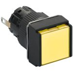   SCHNEIDER XB6ECV5BP négyzetes jelzőlámpa Ø 16 - IP 65 - sárga - LED - 24 V - csatlakozó