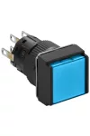 SCHNEIDER XB6ECW6B2P négyzetes kék világító nyomógomb Ø16-sülly. visszatérő-24 V-2CO