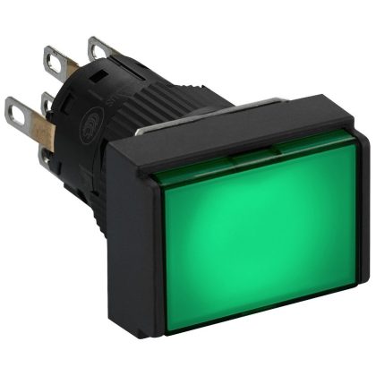 SCHNEIDER XB6EDW3B2P Harmony XB6 Ø16 komplett világító nyomógomb, zöld, téglalap, 24V