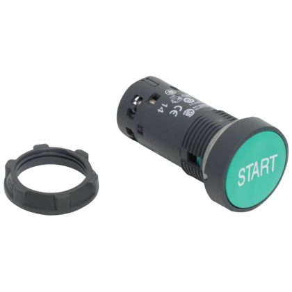 SCHNEIDER XB7NA3133 Rugós visszatérítésű nyomógomb zöld 1NO, fehér, I jellel