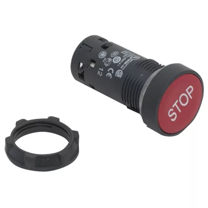 SCHNEIDER XB7NA4234 PB - SPRING RTN, RED - 1NC -WHITE [STOP]