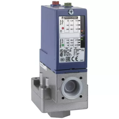 SCHNEIDER XMLBM02V2S11 Vákuumkapcsoló állítható diferfenciával, -0,28...-1 bar, kijelzővel