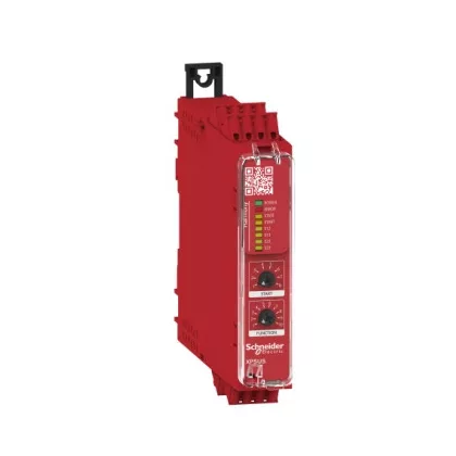 SCHNEIDER XPSUS12AC Preventa biztonsági relé modul, XPSUAF+ engedélyező kapcsoló funkció, Cat.4, bizt.: 2/3CO, PNP, 24VAC/DC, rugós
