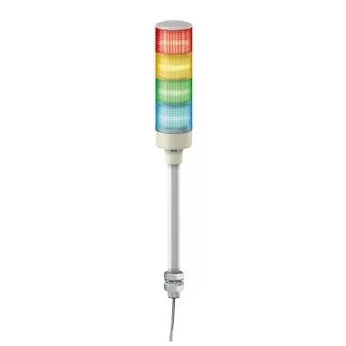 SCHNEIDER XVGB4ST Harmony Easy komplett fényoszlop, 4 szintes, piros-nar.-zöld-kék, 24 VAC/DC, furatba rögzíthető, tartócsöves, hangj.,