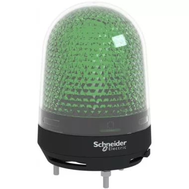 SCHNEIDER XVR3B03S Multifunkciós forgó jelzőegység, LED, 100mm, IP23, zöld, berregővel, 12-24 VAC/DC