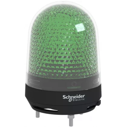   SCHNEIDER XVR3B03S Multifunkciós forgó jelzőegység, LED, 100mm, IP23, zöld, berregővel, 12-24 VAC/DC