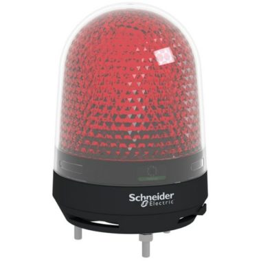 SCHNEIDER XVR3B04S Multifunkciós forgó jelzőegység, LED, 100mm, IP23, piros, berregővel, 12-24 VAC/DC