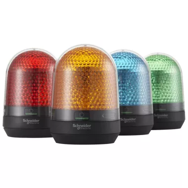 SCHNEIDER XVR3M03S Multifunkciós forgó jelzőegység, LED, 100mm, IP23, zöld, berregővel, 100-230 VAC