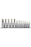 YATO YT-04332 Bithegy dugófejjel Torx Tamperp. 12 r. (1/4 col L=37mm T8-T30, 3/8 col L=48mm T40-T55)
