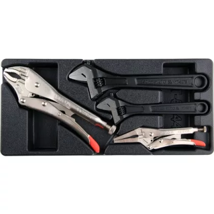   YATO YT-55444 Állítható villáskulcs és fogó klt. 4 részes (fiókbetét)