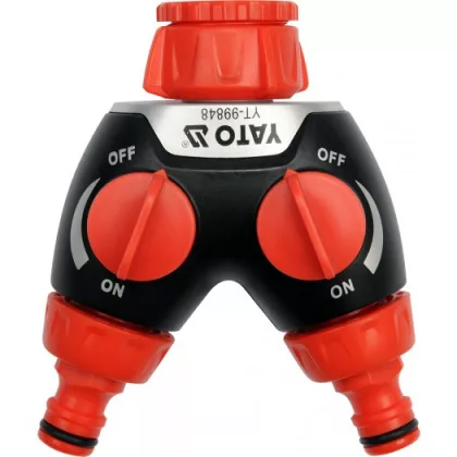   YATO YT-99848 Y-elágazó, 2db külső menetes elzáróval 3/4 col,1 col 19mm, 25mm