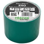 TRACON Z50 Szigetelőszalag, zöld 20m×50mm, PVC, 0-90°C, 40kV/mm