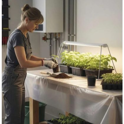   Emos Z7903 LED növénynevelő lámpa palántaneveléshez, teljes spektrum, 28 LED, időzítővel