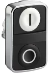 SCHNEIDER ZB4BA7121 kettősfejű nyomógomb, fém