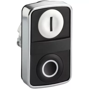 SCHNEIDER ZB4BA7121 kettősfejű nyomógomb, fém