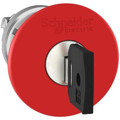 SCHNEIDER ZB4BS94412 Kulcsos vészgombfej, átm:40 mm, piros