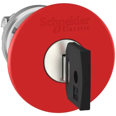 SCHNEIDER ZB4BS94414 Kulcsos Vészgombfej, átm:40mm, piros