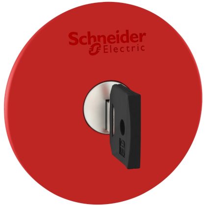 SCHNEIDER ZB4BS964 Kulcsos vészgombfej, átm:60mm, piros