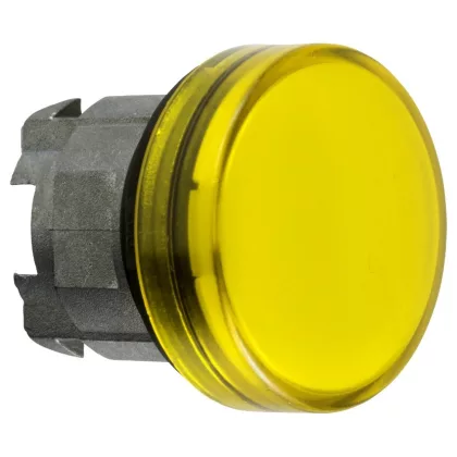 SCHNEIDER ZB4BV083S Harmony fém jelzőlámpa fej, Ø22, LED jelzőlámpához, hornyolt lencse, sárga