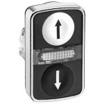 SCHNEIDER ZB4BW7A1724 Kettős nyomógombfej+jelzőlámpa